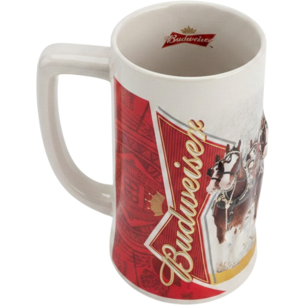 Budweiser‎ 2012 Holiday Stein Winter Wonderland Clydesdales Beer Mug Ceramic P3
